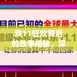 雙11狂歡背后的故事揭秘，深度報(bào)道，探尋購物盛宴的真相