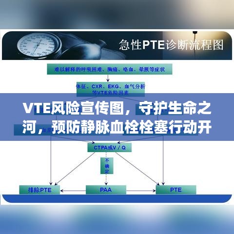 VTE風(fēng)險(xiǎn)宣傳圖，守護(hù)生命之河，預(yù)防靜脈血栓栓塞行動(dòng)開始！